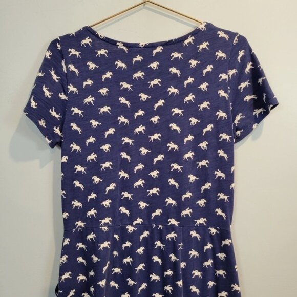 Boden | Phoebe Jersey Horse Printed Equestrian Dress Navy Blue - Picture 6 of 8